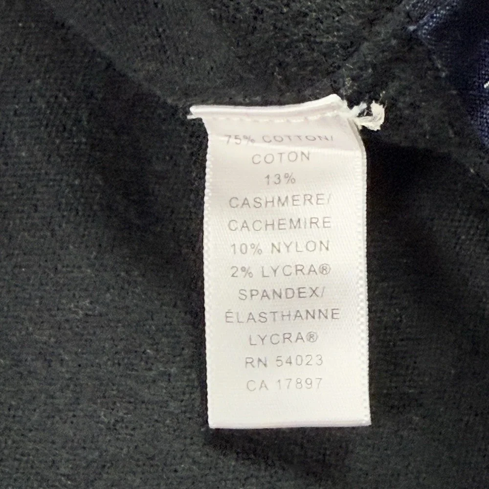Banana Republic Sweater 1/4‎ Zip Pullover Mens Large Black Gray Cotton Cashmere